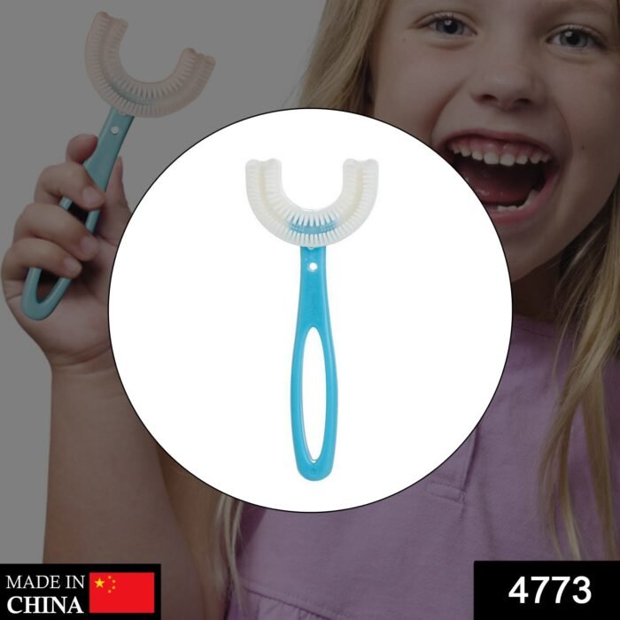 4773 Kids U Shaped Large Tooth Brush used in all kinds of household bathroom places for washing teeth of kids, toddlers and childrenâ€™s easily and comfortably.