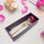 Gold Rose Artificial Rose Flower With Gift Box, Plastic Flowers Best Gifts For Friend Girl Wife Women, Golden Rose Gift For Valentine'S Day, Mother'S Day, Anniversary, Birthday, Wedding, Gold (1 Pc)