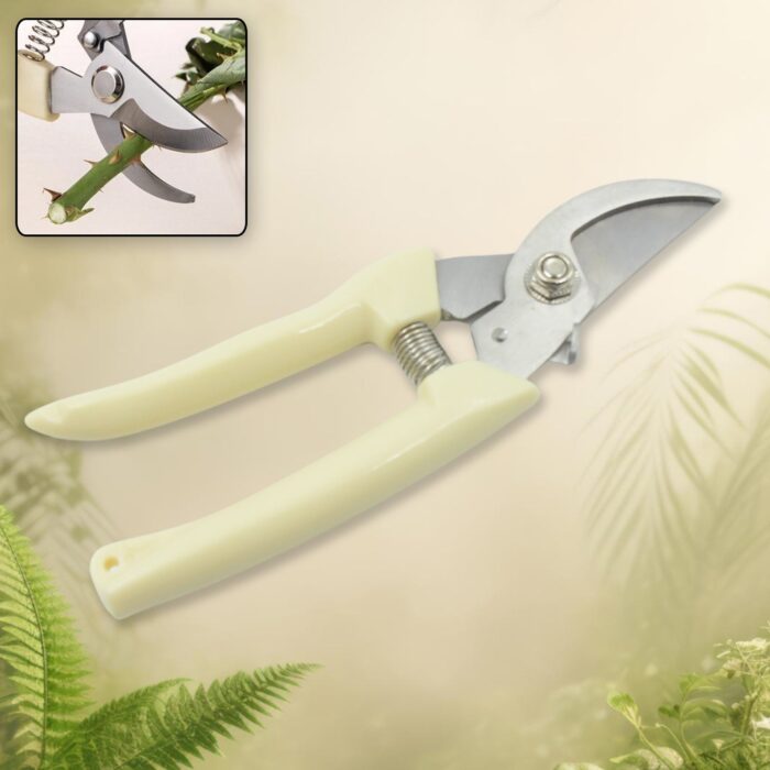 Stainless Steel Pruning Shears With Sharp Blades And Comfortable Handle - Durable Hand Pruner For Comfortable And Easy Cutting, Heavy Duty Gardening Cutter Tool Plant Cutter For Home Garden | Wood Bran (1 Pc) - Image 1