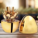 Premium Cutlery Set 24 Pcs with Oval Stand & Luxury Spoon Holder