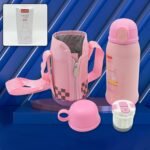 Premium Stainless Steel Insulated Sipper Bottle Print Water Flaskcartoon Vacuum Hot Cold For Kids / Travelling Water Bottle For Kids With Pop Up Straw, Double Wall Thermos With Straw & Bottle Zippe Cover For Office/Gym/School (500 Ml)