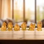 Golden Laughing Buddha Set of Six Pieces Statue