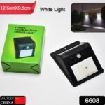 6608 White Solar Wireless Security Motion Sensor LED Night Light for Home Outdoor/Garden Wall.