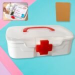 Medical Box, 1 Piece, Indoor Outdoor Medical Utility, Medicine Storage Box, Detachable Tray Medical Box Multi Purpose Regular Medicine, First Aid Box With Handle & Transparent Lid