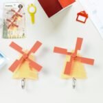 Windmill Shaped Adhesive Hook A Decorative And Functional Addition To Your Space, Perfect For Light Items And Decoration Hook (2 Pc Set)
