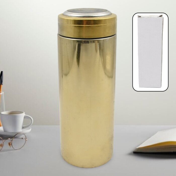 Stainless Steel Water Bottle With Foldable Spoon & Handle Easy To Carry, Leak Proof, Rust Proof, Hot & Cold Drinks, Gym Sipper Bpa Free Food Grade Quality, Steel Fridge Bottle For Office / Gym / School (420 Ml Approx) - Image 1