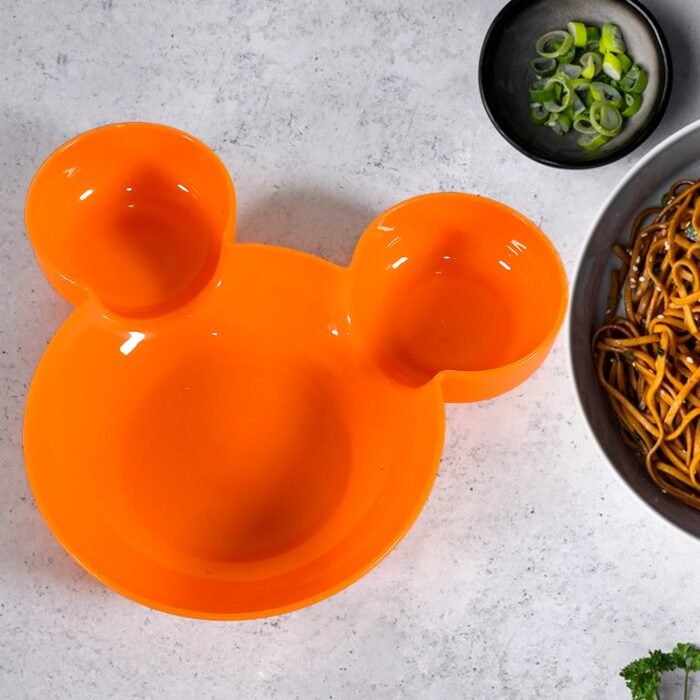 Mickey Mouse Shaped Unbreakable BPA-Free Kids' Plates - Image 1