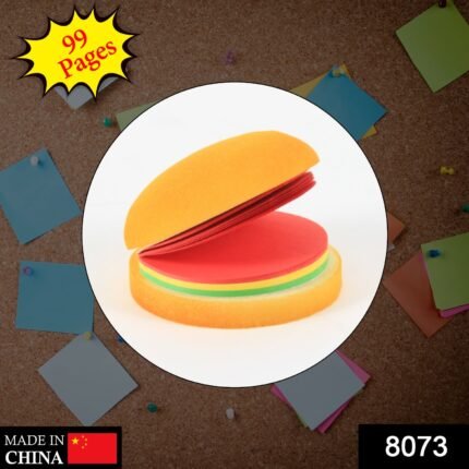 8073 Burger Shaped Notepad / Sticky Notes / Memo Pads, Unique Mini Notes (Multicolor)