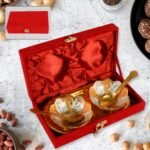 Elegant 5-in-1 Gold & Silver Plated Brass Servin Set with Velvet Gift Box