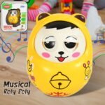 Musical Roly Poly Toys For Baby | Push And Shake Wobbling Toy With Music | Tumbler Doll Toy For Babies | Sound Balancing Doll Toys For Baby Boys, Girls 8+ Months Multicolor (1 Pc)