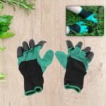 Heavy Duty Garden Farming Gloves- Abc Plastic Washable With Hand Fingertips & Abs Claws For Digging & Planting, Gardening Tool For Home Pots Agriculture Industrial Farming Work Men & Women (1 Pair / Mix Color)