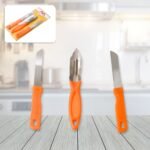3In1 Multipurpose Stainless Steel Kitchen Knife Set with Ergonomic Design