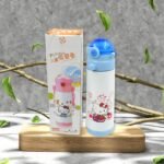 Stainless Steel Vacuum Flask Insulated Water Bottle Specially Designed Push Button Sipper Water Bottle With Soft Straw And Neck Strap, For Sports And Travel , Stainless Steel Sports Water Bottles, Steel Fridge Bottle For Office/Gym/School (500Ml)