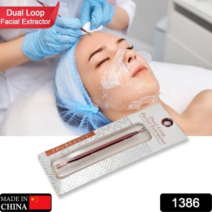 1386 Blackhead Remover Comedone Extractor Tool - Dual Loop Whitehead Blemish Acne Removal - Skin, Facial, Pimple