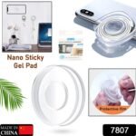 Multi Purpose Super Gel Pads Anti Slip Nano Gripping Pads Application For Car, Home, Office Storage Of Various Small Device & Items, For Holding Mobile | Strong Grip, Stick To Anywhere & Easy Remove, Transparent Design Double-Sided Adhesive (1 Pc )