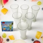 High-Quality Versatile Glass Set - 6 Stylish 300 ml Transparent Glasses for Faluda, Ice Cream, Juices, and Water