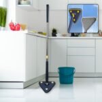 Rotatable Adjustable Triangle Cleaning Mop Triangle Mop With Stainless Steel Long Handle Push-Pull Squeezing Cleaning Mop Dry & Wet Mop For Floor Windows (1 Pc)