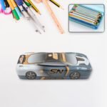 Car Shape Metal Compass Box - Durable and Fun Stationery Organizer for Kids