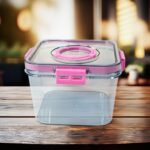 Clear Plastic Food Storage Container - 1400ml Capacity