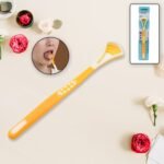 Tongue Scraper And Tongue Brush Great For Oral Care, Help Fights Bad Breath And Freshen The Breath, Tongue Cleaner For Adults And Kids, Easy To Use, Comfortable Safe And Anti-Slip Simple And Stylish Odor Removal (1 Pc)