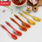 Multipurpose Silicone Spoon, Silicone Basting Spoon Non-Stick Kitchen Utensils Household Gadgets Heat-Resistant Non Stick Spoons Kitchen Cookware Items For Cooking And Baking (6 Pcs Set)