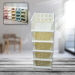 5 Layer Stackable Multifunctional Storage,For Clothes Foldable Drawer Shelf Basket Utility Cart Rack Storage Organizer Cart For Kitchen, Pantry Closet, Bedroom, Bathroom, Laundry (5 Layer 1 Pc)