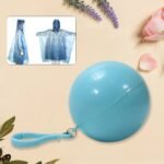 Disposable Raincoat For Kids With Hood And Attachable Round Case, Clear Plastic Raincoats For Emergency, Girls, Boys Disposable Emergency Ball Raincoat For Traveling And Outdoor Activities (1 Pc / Multicolor)