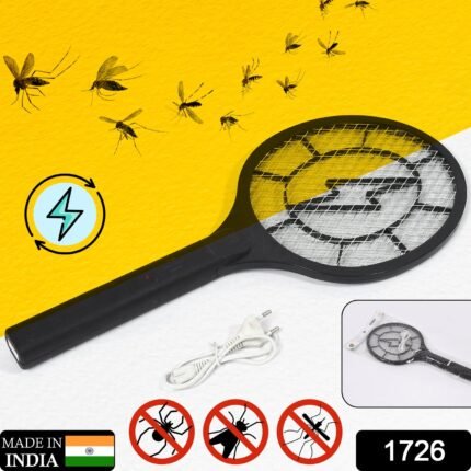 1726 Mosquito Killer Racket Rechargeable Handheld Electric Fly Swatter Mosquito Killer Racket Bat, Electric Insect Killer (Quality Assured) (with Cable)