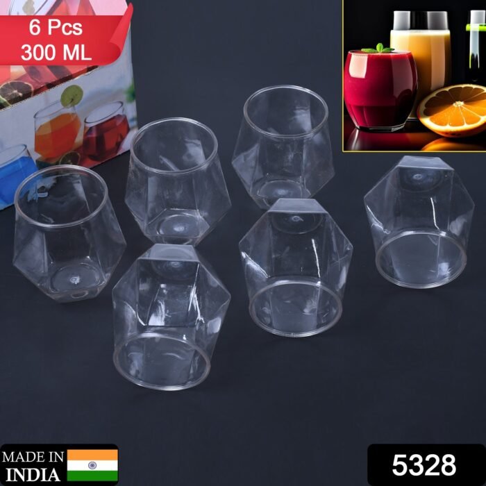 5328  Premium Transparent Pilsner Glasses | Beer Juice Mocktail Lassi Glasses for Better Head Retention, Aroma and Flavor | Crystal Plastic  Glass