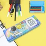 Double Sided Magnetic Geometry Box, Pencil Box With Calculator For Boys Art Plastic Pencil Box For Girls And Boys