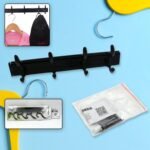 Cloth Hanger, Wall Door Hooks Rail For Hanging Clothes For Hanging Hook Rack Rail, Extra Long Coat Hanger Wall Mount For Clothes, Jacket, Hats, 6 Hook With Eco-Friendly Liquid Adhesive Glue