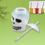 Ghost Face Bottle Water Bottle, Drinking Cup With Lid And Straw, Party Favors Summer Hawaiian And Beach Party Decorations For Kids Adults With Brown Box(1 Pc) - Image 3