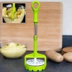 Multi Functional One-Handed Plastic Manual Mashed Potatoes Masher, Mash Sweet Potato Masher With Comfort Grip And Stainless-Steel Spring Design For Nonstick Pans (1 Pc)