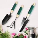 Gardening Tools - Hand Cultivator, Trowel, Heavy Duty With Ergonomic Wooden Handle For Transplanting And Digging (3 Pcs Set)