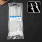 8Inch Nylon Self Locking Cable Ties, Heavy Duty Strong Zip Wire Tie. Pack Of 100 - Black.