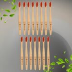 Bamboo Wooden Toothbrush Soft Toothbrush Wooden Child Bamboo Toothbrush Biodegradable Manual Toothbrush For Adult, Kids (15 Pcs Set / With Round Box)