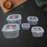 Kitchen Containers Set, Fridge Storage Boxes, Plastic Containers For Kitchen Organizer, Kitchen Accessories Items For Storage Organizer, Snap-Seal (Lunch Box/Storage Organizer) (5 Ps Set)