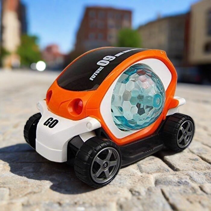 Plastic 360 Degree Rotating Stunt Car Toy with Lights and Music - Image 1