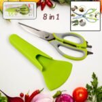 Multi-Purpose Kitchen Shears with Magnetic Holder in Vibrant Red