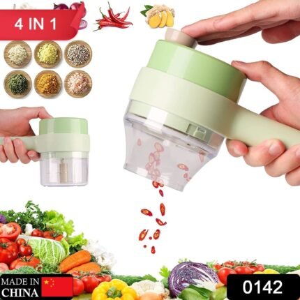 0142 4 in 1 Electric Handheld Cooking Hammer Vegetable Cutter Set Electric Food Chopper Multifunction Vegetable Fruit Slicer