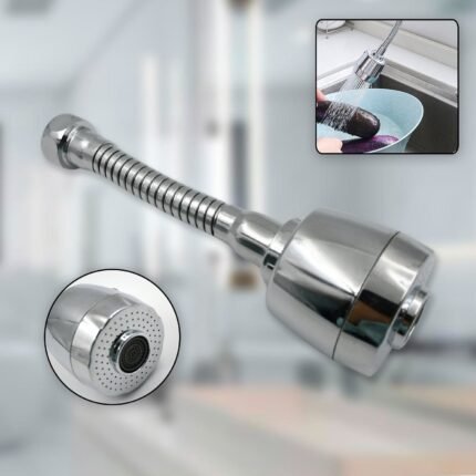 Water Faucet Sprayer Swivel Faucet Head, Spray Splash-Proof 360 ° Rotatable Spray Head Adapter Anti -Splash Tap Booster Shower & Water Saving Adjustment For Multifunctional For Home Bathroom, Kitchen Plastic Vs Steel (18 Cm)