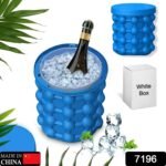 7196 Magic Silicone Ice Cube Maker Genie Space Saving Kitchen Ice Bucket Summer Beach.