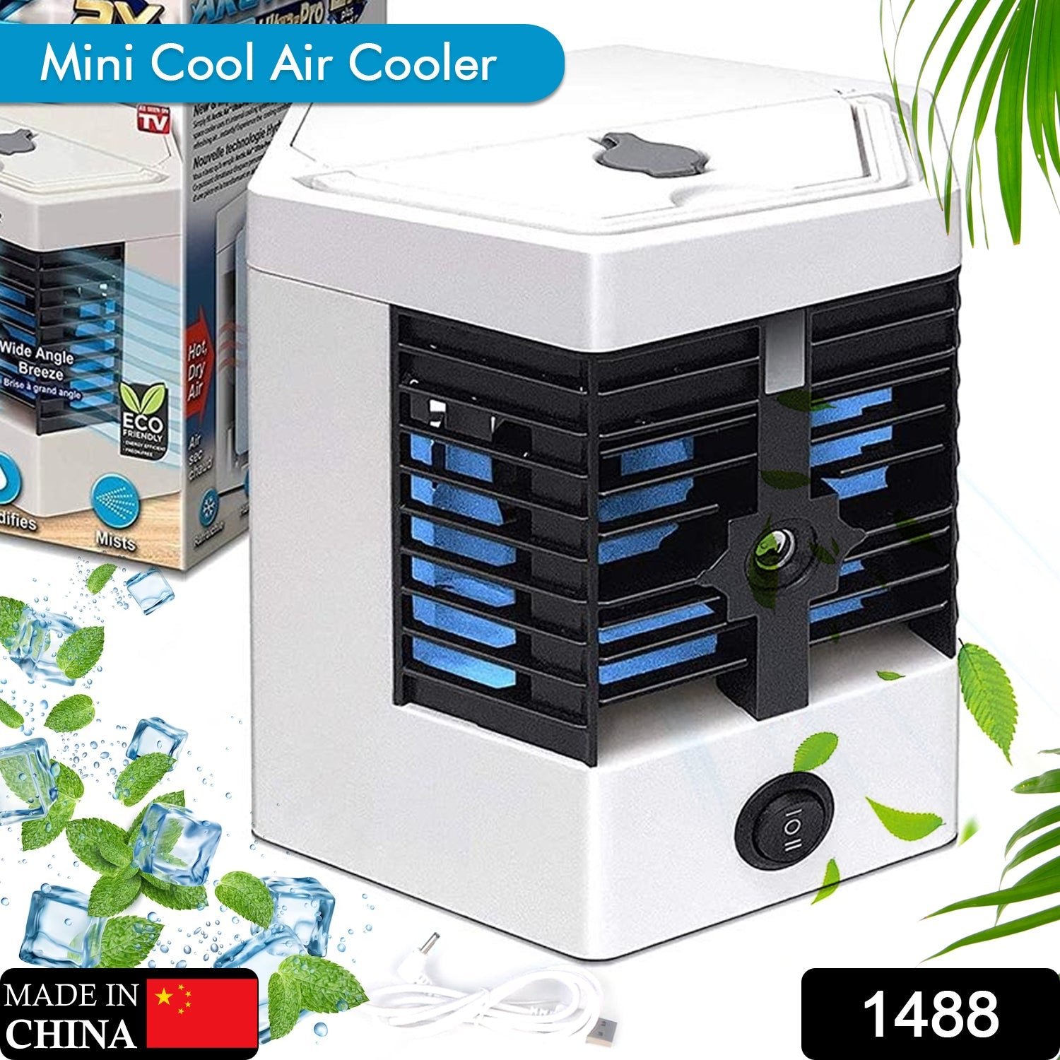 1488 Mini Air Conditioner ARCTIC COOLER Air Cooler Humidifier Mini Portable Air Cooler Fan Arctic Air Personal Space Cooler The Quick & Easy Way to Cool Any Space Air Conditioner