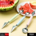 7031 Multifunctional Stainless Steel Fruit, Vegetable Pattern Carving Knife Peeler Corer Spherical Dig Ball Scoop, Garnishing Dig Ball Spoon Kit.