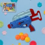 Manual Shooting 5 Ball Gun Toy for Kids - Durable, Safe, and Fun Ping Pong Shooter