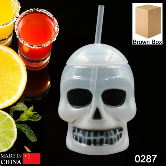 Ghost Face Bottle Water Bottle, Drinking Cup With Lid And Straw, Party Favors Summer Hawaiian And Beach Party Decorations For Kids Adults With Brown Box(1 Pc) - Image 2