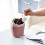 Little White Rabbit Trash Can Small Garbage Can With Lid Trash Can For Cars Mini Dumpster For Desk Tabletop Litter Bin Bunny Trash Can Rabbit Garbage Can,Mini Dustbin Garbage Can For Desk