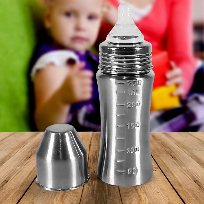 Ganesh Stainless Steel BPA-Free Baby Feeding Bottle, 250 ml Capacity - Durable, Easy-to-Clean, Travel-Friendly Model for Newborns, Infants, and Toddlers - Image 3