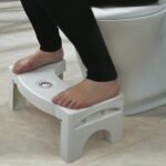 6005A Plastic Non-Slip Folding Toilet Squat Stool - White Color