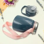 Stainless Steel Insulated Water Bottle, Thermal Cup, 900Ml Large-Capacity Cute Cartoon Water Cup With Straw And Shoulder Strap,1Pc Cute Cartoon Stickers Water Jug For School Travel, Sports ( 900 Ml)